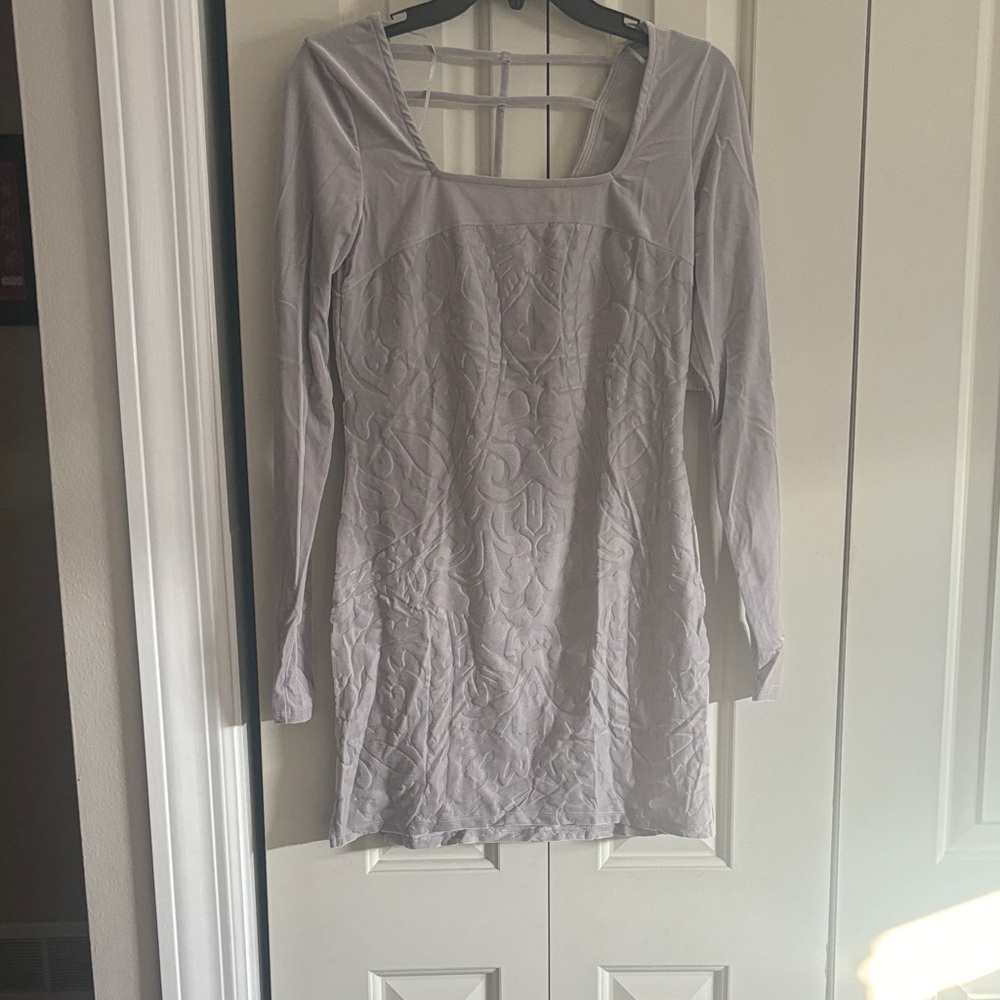 Free People Light Gray Long Sleeve Dress Size S NWT